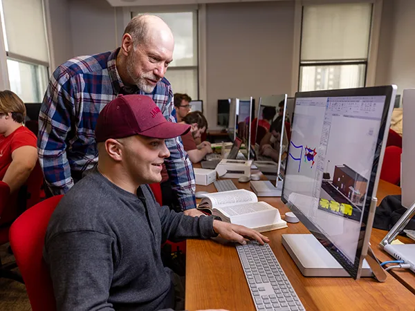 a general science degree student using a computer