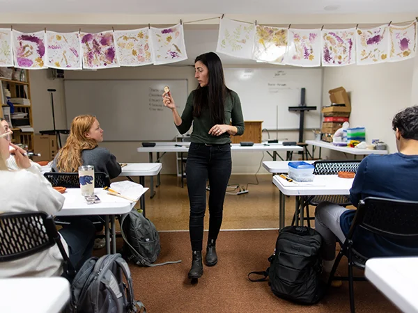 professor lecturing in a classroom, explaining what you can do with an environmental science degree